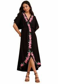 EMBROIDERED KAFTAN - Maxi šaty - black