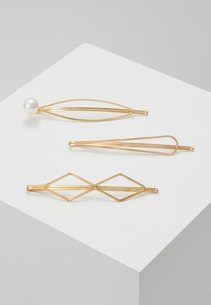 HAIR ACCESSORY 3 PACK - Hair styling accessory - gold-coloured/white