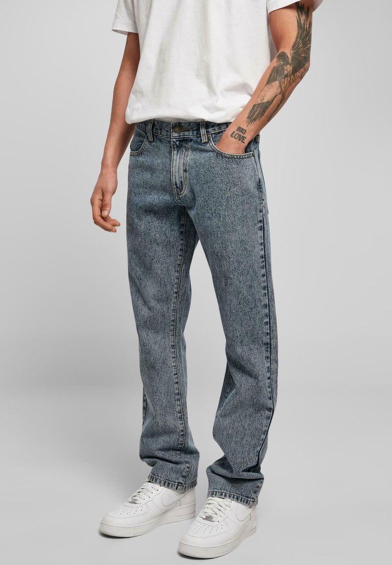 Urban Classics STRAIGHT LEG - Tiesaus kirpimo džinsai - light skyblue acid washed