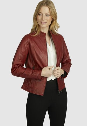 Leather jacket - dunkelrot