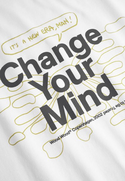 WOOD WOOD BOBBY TEE CHANGE - Print T-shirt - bright white