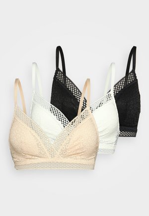 WILD 3PACK - Triangle bra - beige/ivory/black