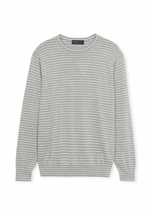 Brooks Brothers STRIPED  CREWNECK - Langarmshirt - grey