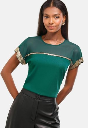 REGULAR FIT - CREW NECK  - Nyomott mintás póló - teal green