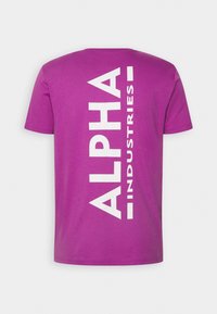 Alpha Industries BACK - Marškinėliai su spaudiniu - dark magenta