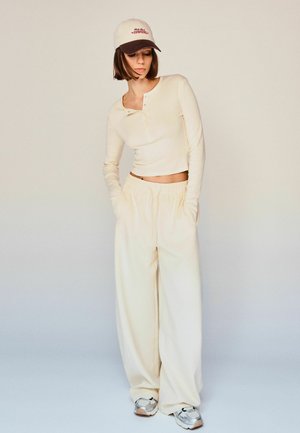 HENLEY  - Longsleeve - mottled light yellow