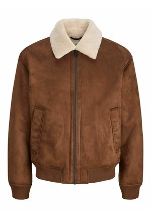 Jack & Jones PREMIUM, Bomber Bomber - Faux leather jacket - hot fudge