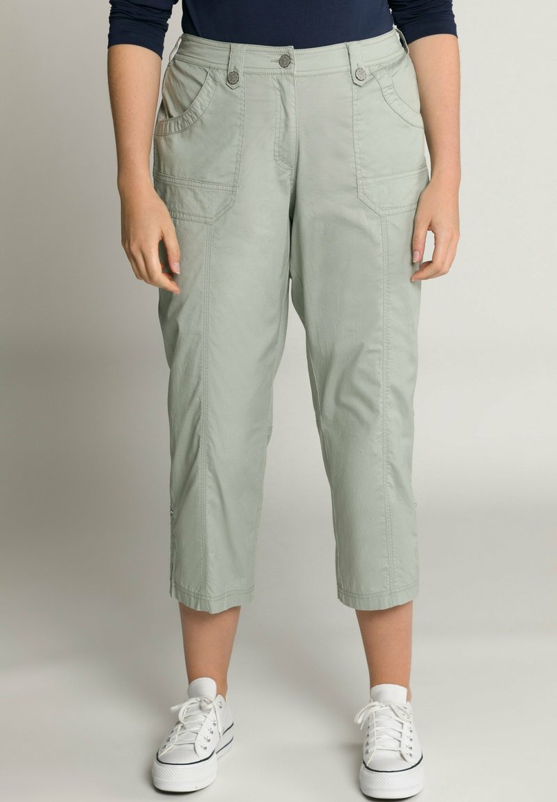 Ulla Popken 7/8 RETROUSSABLE POCHES - Broek - light gray