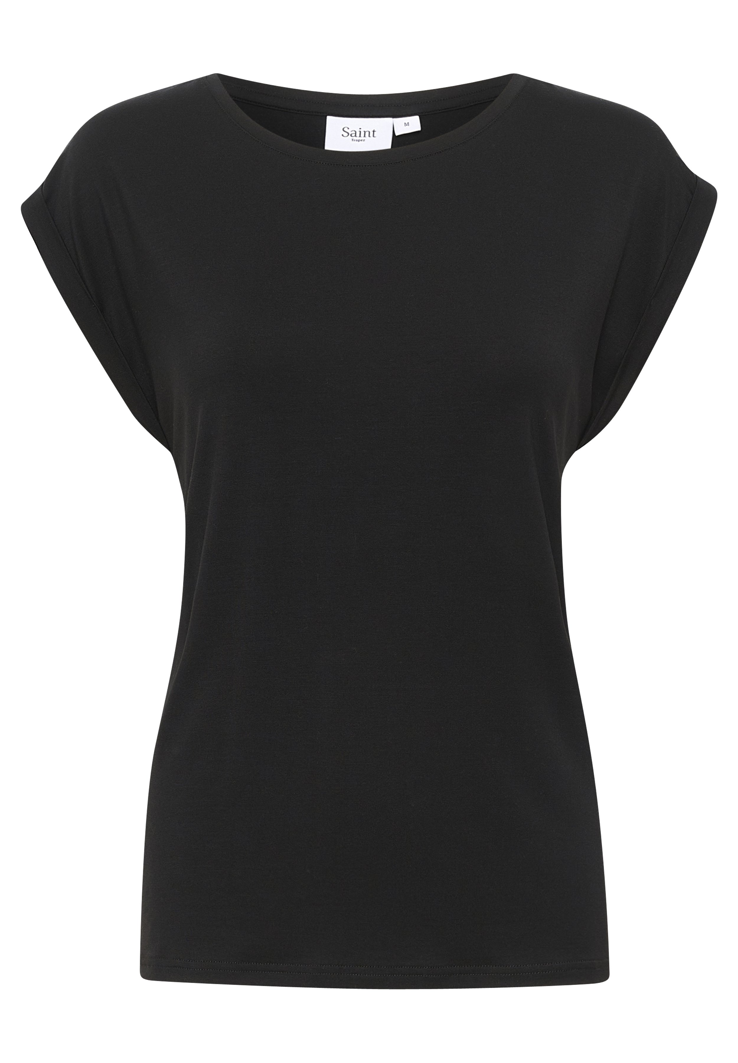 売れ筋商品|||サントロペ Tシャツ レディース トップス ADELIASZ REGULAR  - Basic T-shirt - black Saint Tropez ADELIASZ REGULAR - Basic T-shirt - black - Zalando