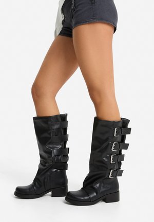 Bershka, BIKER - BOOTS - Bottes de cowboy / motard - black