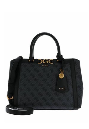 Guess, DAGAN TRIPLE COMPARTMENT SATCHEL - Bolso de mano - coal logo