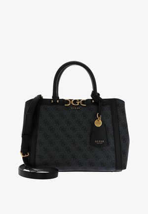 Guess, DAGAN TRIPLE COMPARTMENT SATCHEL - Bolso de mano - coal logo