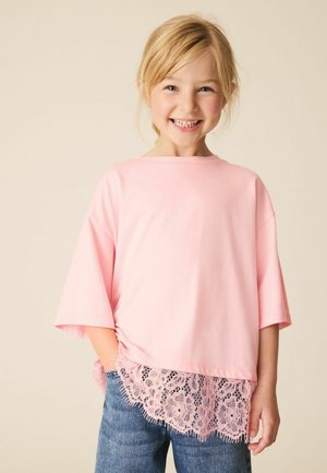 Next, REGULAR FIT - LACE HEM T-SHIRT . - Maglietta a manica lunga - pink