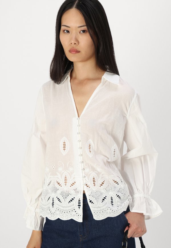 OBJEDITH - Button-down blouse - cloud dancer2