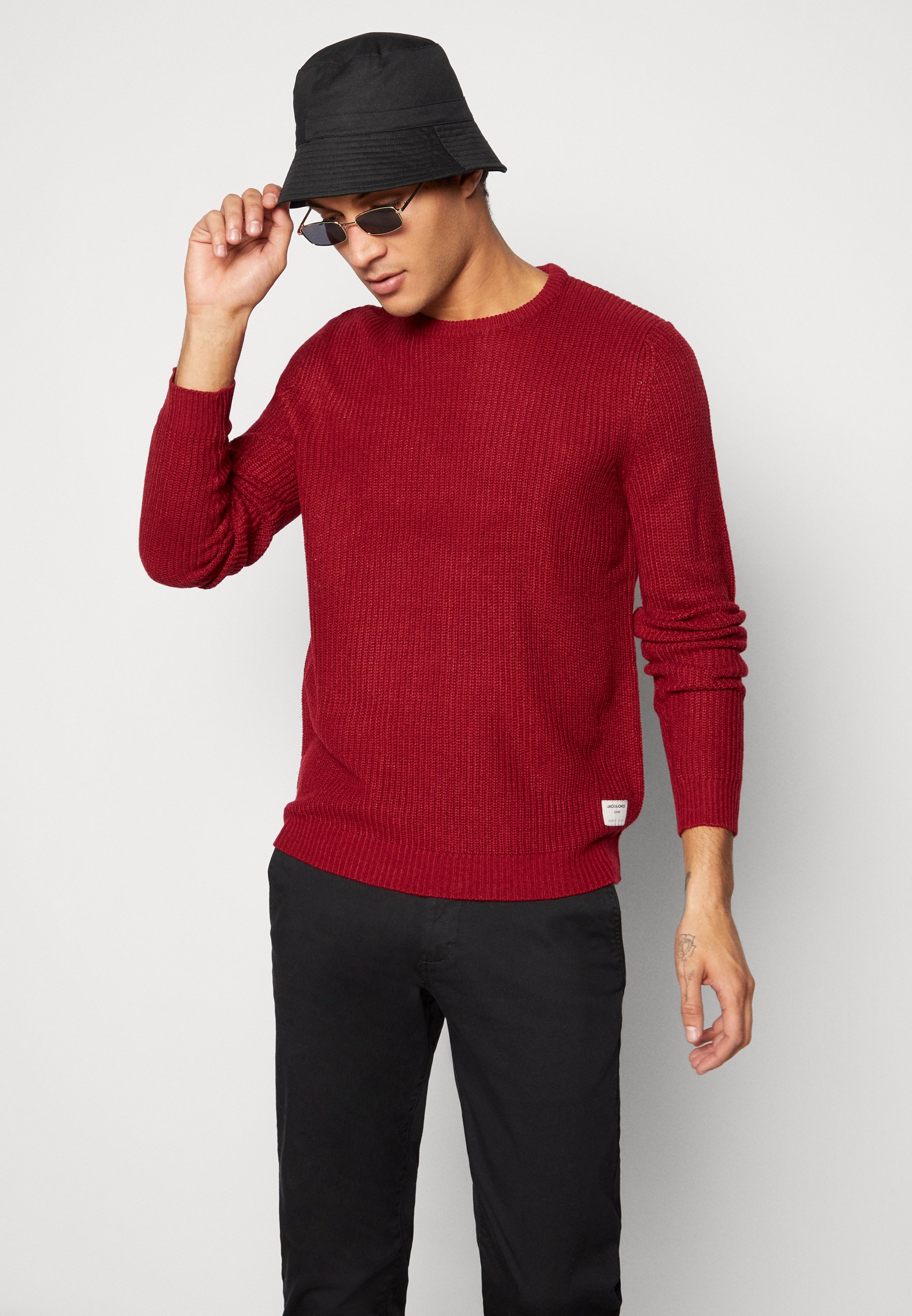 Jack \u0026 Jones Jcoono Crew Neck Jumper Biking, Men's, Size: XL, Red