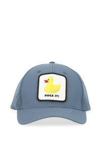 Light blue cap with mesh sides, featuring a white patch displaying a yellow rubber duck and "DUCK IT!" text in black.