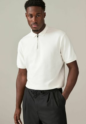 REGULAR FIT - SHORT SLEEVE TEXTURED QUARTER ZIP 3 PACK - Polo shirt - metallic black