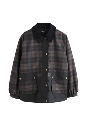 Next, CORD COLLAR HERITAGE TRENCH COAT - Ľahká bunda - brown navy check