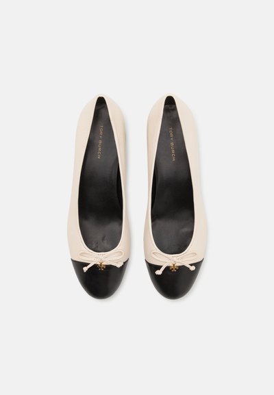 Tory Burch CAP TOE - Classic heels - light cream/perfect black