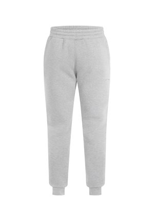 Grå sweatpants lavet af blødt bomuldsblandingsstof, med elastisk talje, ribbede manchetter og en lille logo detalje på låret.