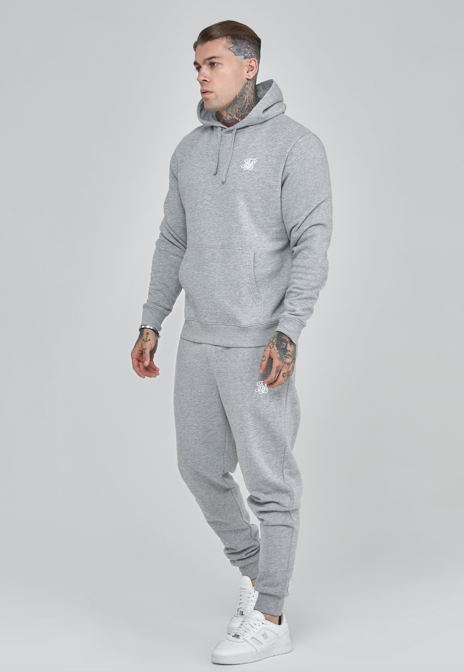 SIKSILK ESSENTIAL OVERHEAD - Hoodie - grey marl/grijs - Zalando.nl