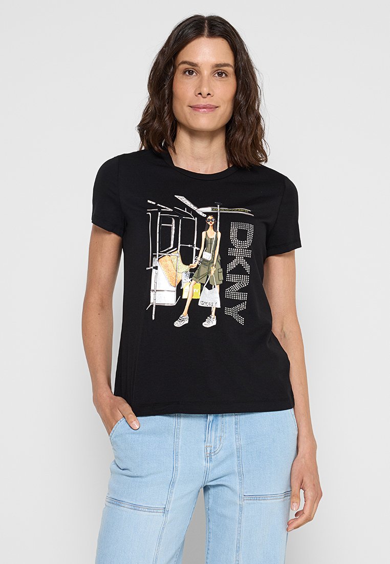 DKNY T-shirt print zwart