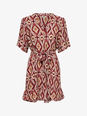 ONLY, DRESS ONLANTONIA SHORT DRESS - Robe de jour - brick red