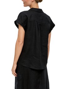 s.Oliver KURZARM - Overhemdblouse - schwarz
