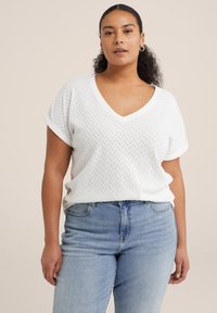 WE Fashion - OPENGEWERKT DESSIN - CURVE - Print T-shirt - white Thumbnail Image 1