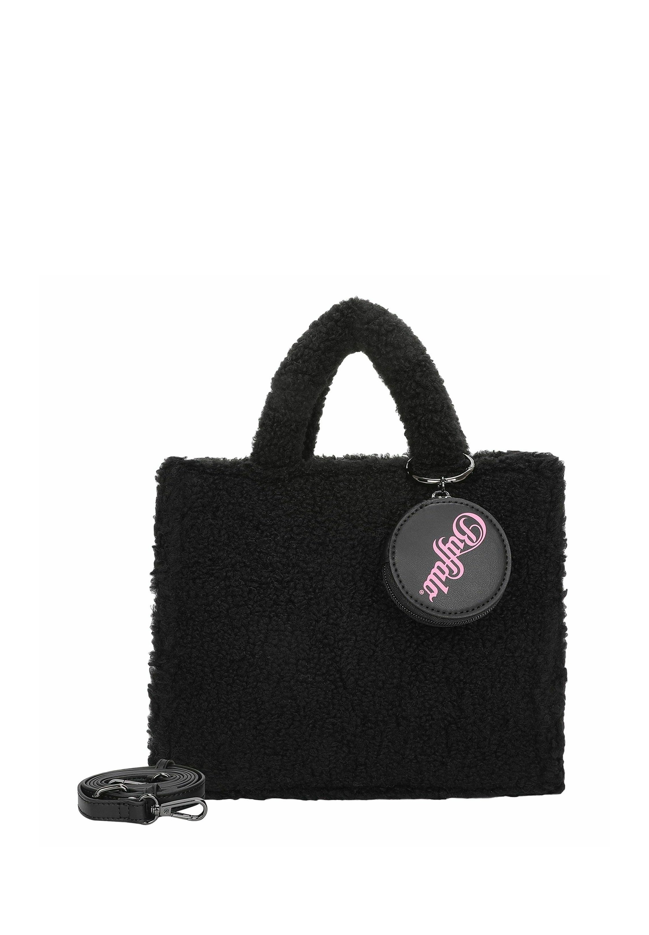 Buffalo Damen Handtasche Boxy Muse Black – Mit Abnehmbarem Schultergurt & Karabiner, Quadratisches Design