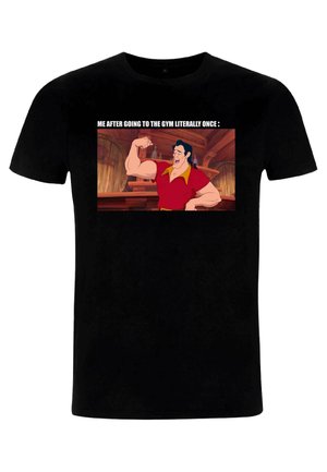 Henry Tiger BEAUTY THE BEAST GASTON GYM MEME - Print T-shirt - black