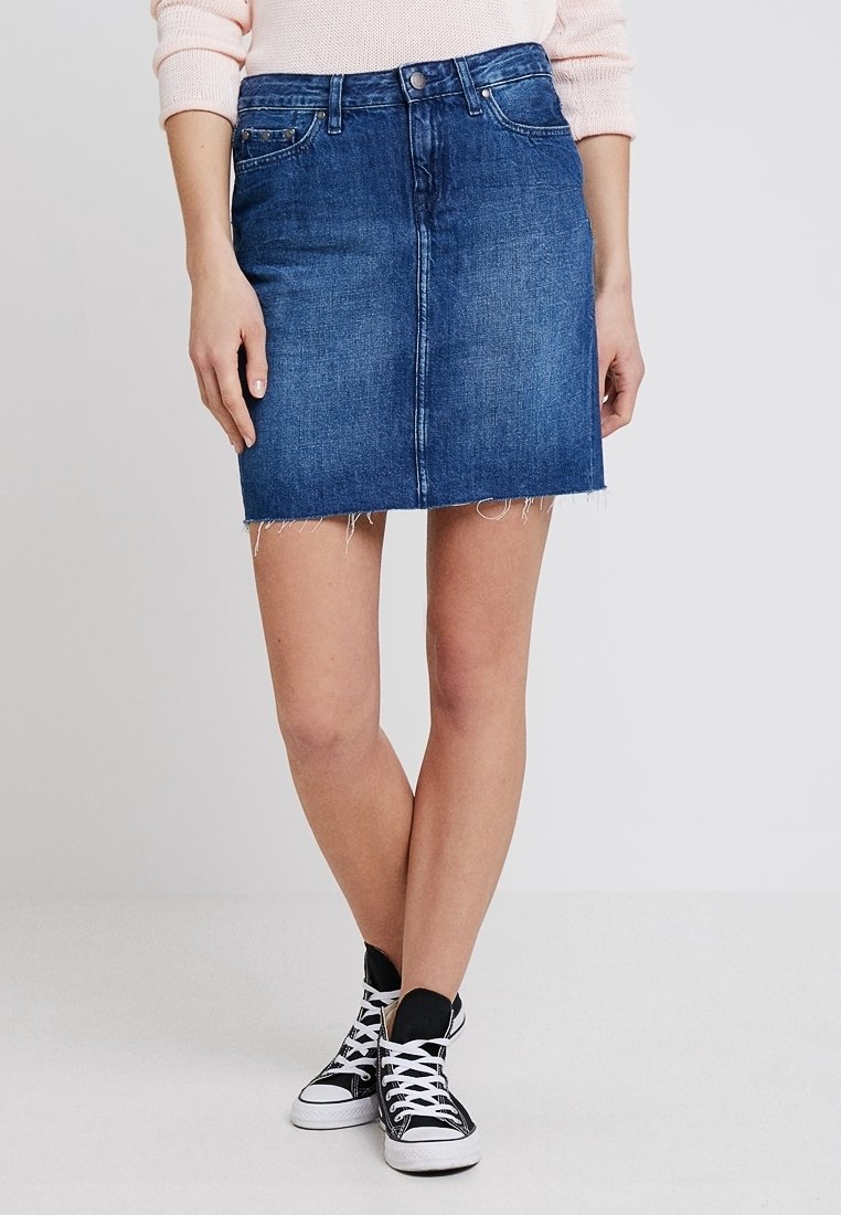 Tommy Hilfiger Áčková sukně - blue denim