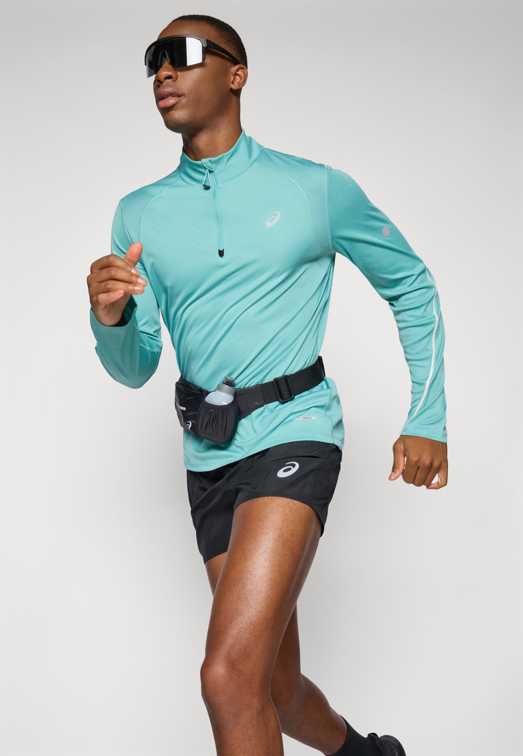 ASICS ROAD LITE SHOW 1/2 ZIP TOP - Long sleeved top - light teal