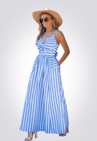 Cupshe SWEETHEART TWIST KEYHOLE - Maxi šaty - blue white