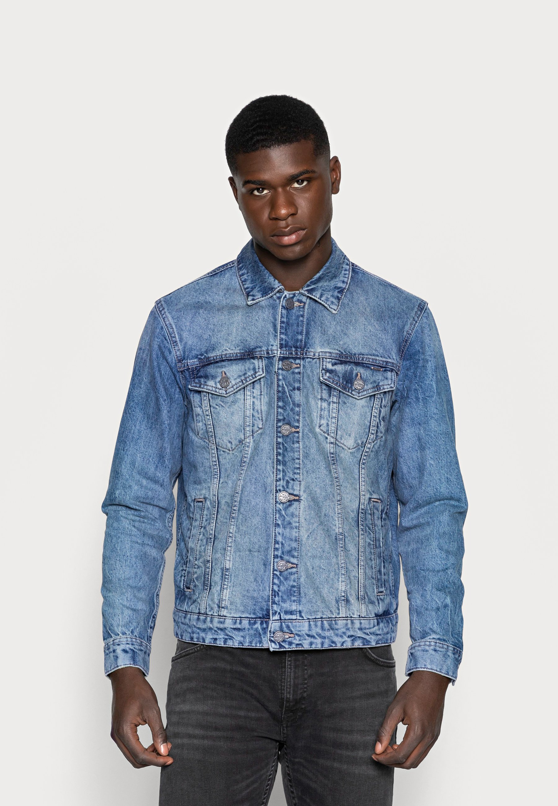 only blue denim jacket