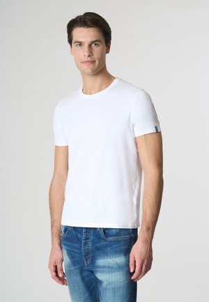 A MANICHE CORTE IN STRETCH CON LOGO - T-shirt basic - white