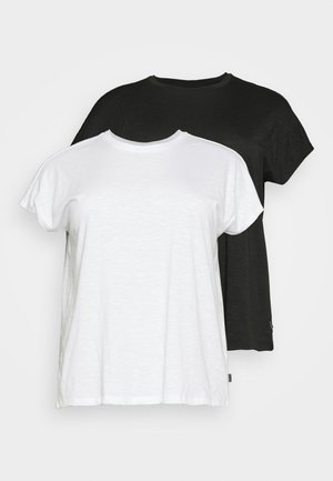 NMMATHILDE 2PACK - Basic T-shirt - black pack/white