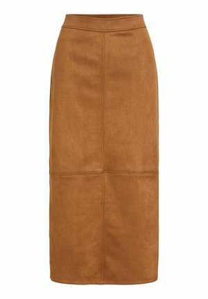 VILA, MIDI SKIRT VITAMIRA HIGH WAIST - Jupe trapèze - nuthatch