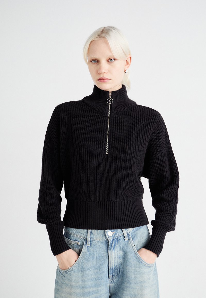 ONLY ONLFOLLY HIGH NECK HALF ZIP - Pullover - black