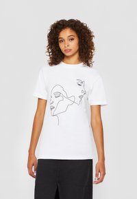 Mister Tee - LADIES ONE LINE TEE - Print T-shirt - white Thumbnail Image 1