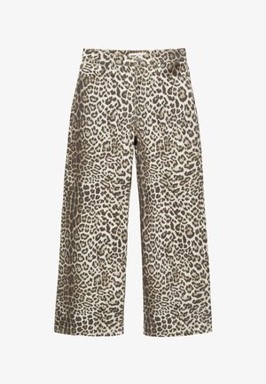PULL&BEAR, MID-WAIST ANIMAL PRINT - BAGGY JEANS - Jean baggy - brown