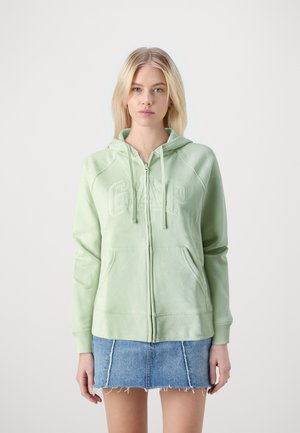 GAP HERITAGE - Športna jopa s kapuco na zadrgo - matcha green