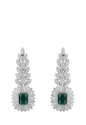 COUNTESS GEMSTONE DROP EMERALD - Earrings - silver