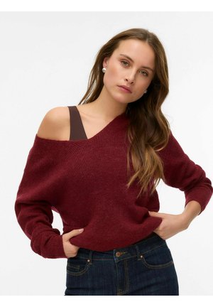 VMCREWLEFILE V-NECK  NOOS - Pullover - syrah