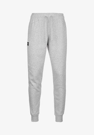 Lichtgrijze sweatpants van een zachte katoenmix, met een elastische tailleband met trekkoord, taps toelopende pijpen en een merkpatch aan de zijkant.