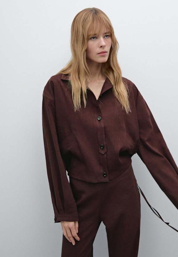 FLOWING - Leather jacket - bordeaux3