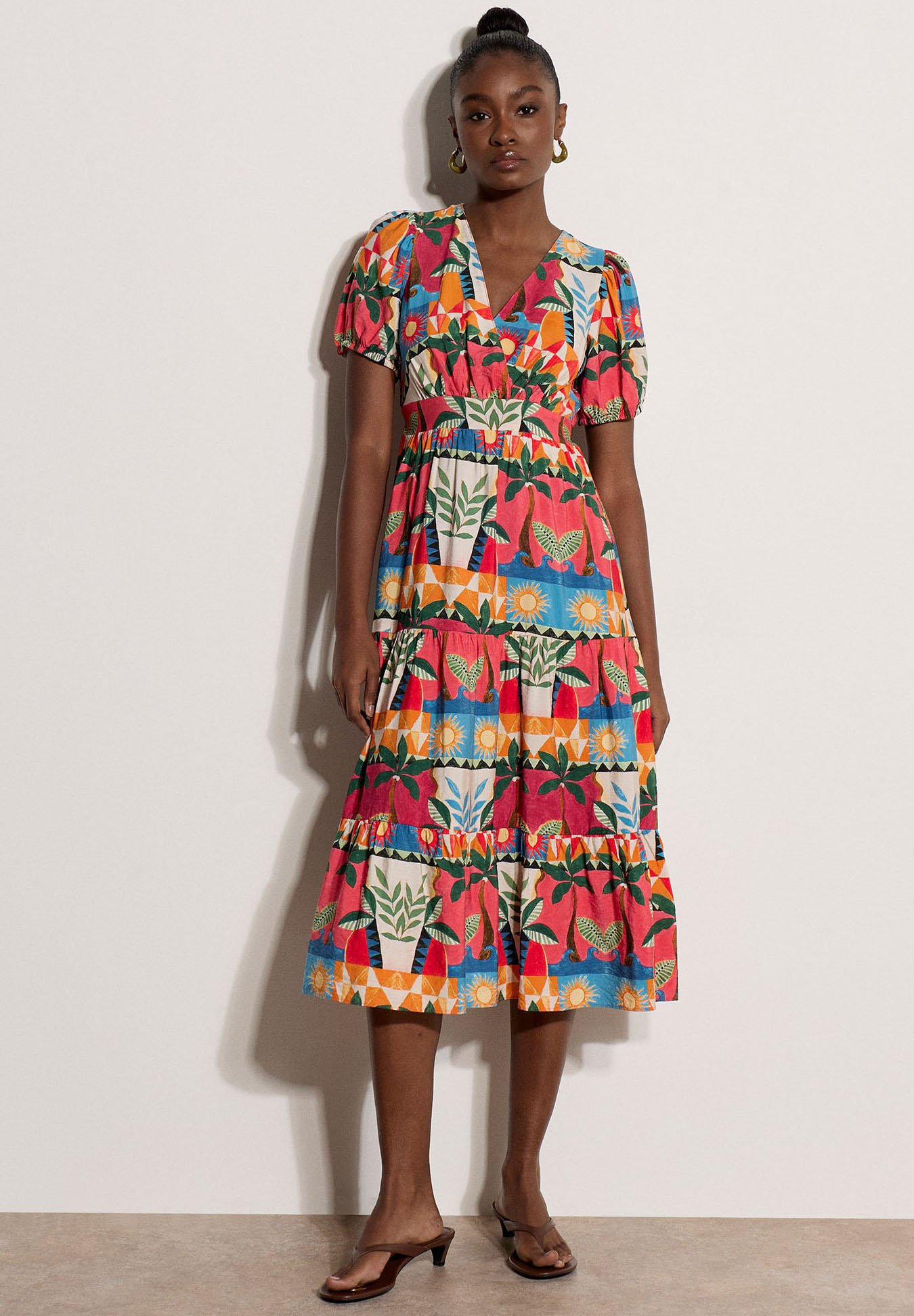 Apricot TROPICAL PRINT TIERED MIDI DRESS - Day dress - assorted 