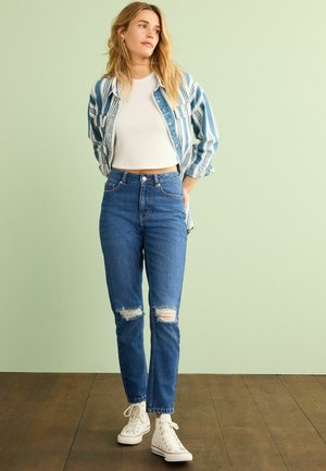 RIP KNEE MOM JEANS TALL - Jeans Straight Leg - dark blue