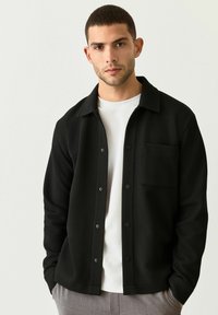 Next REGULAR FIT - DIAGONAL TEXTURE - Leichte Jacke - black