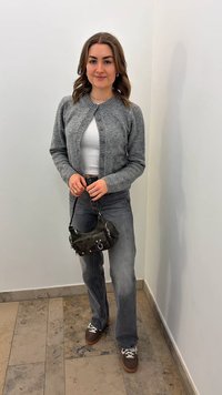 New Look CREW NECK - Strickjacke - grey